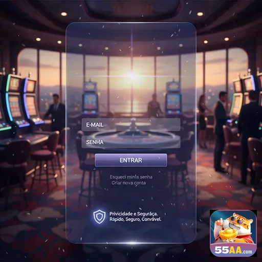 Logo do 55aa com tema de acesso VIP a jogos, destacando exclusividade e entretenimento.
