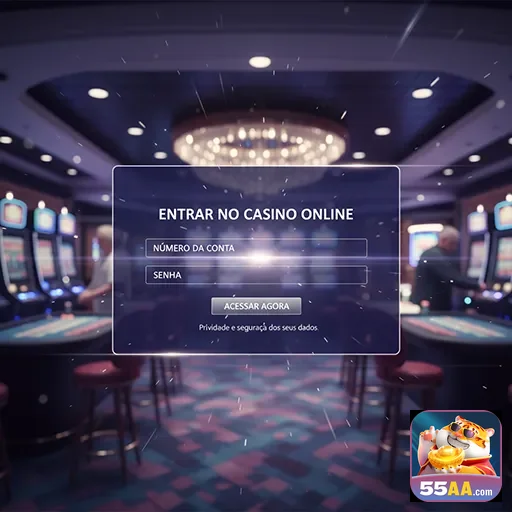 Entrada do site 55aa, apresentando um cassino online vibrante e atraente.