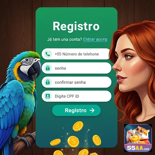 Imagem de formulário de registro e cadastro do site 55aa, facilitando o processo de inscrição.
